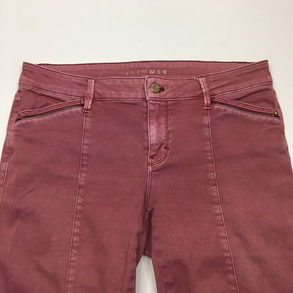 WHBM WHITE HOUSE BLACK MARKET Dark Pink THE SKIMMER Zip Ankle Jeans - Picture 5 of 11